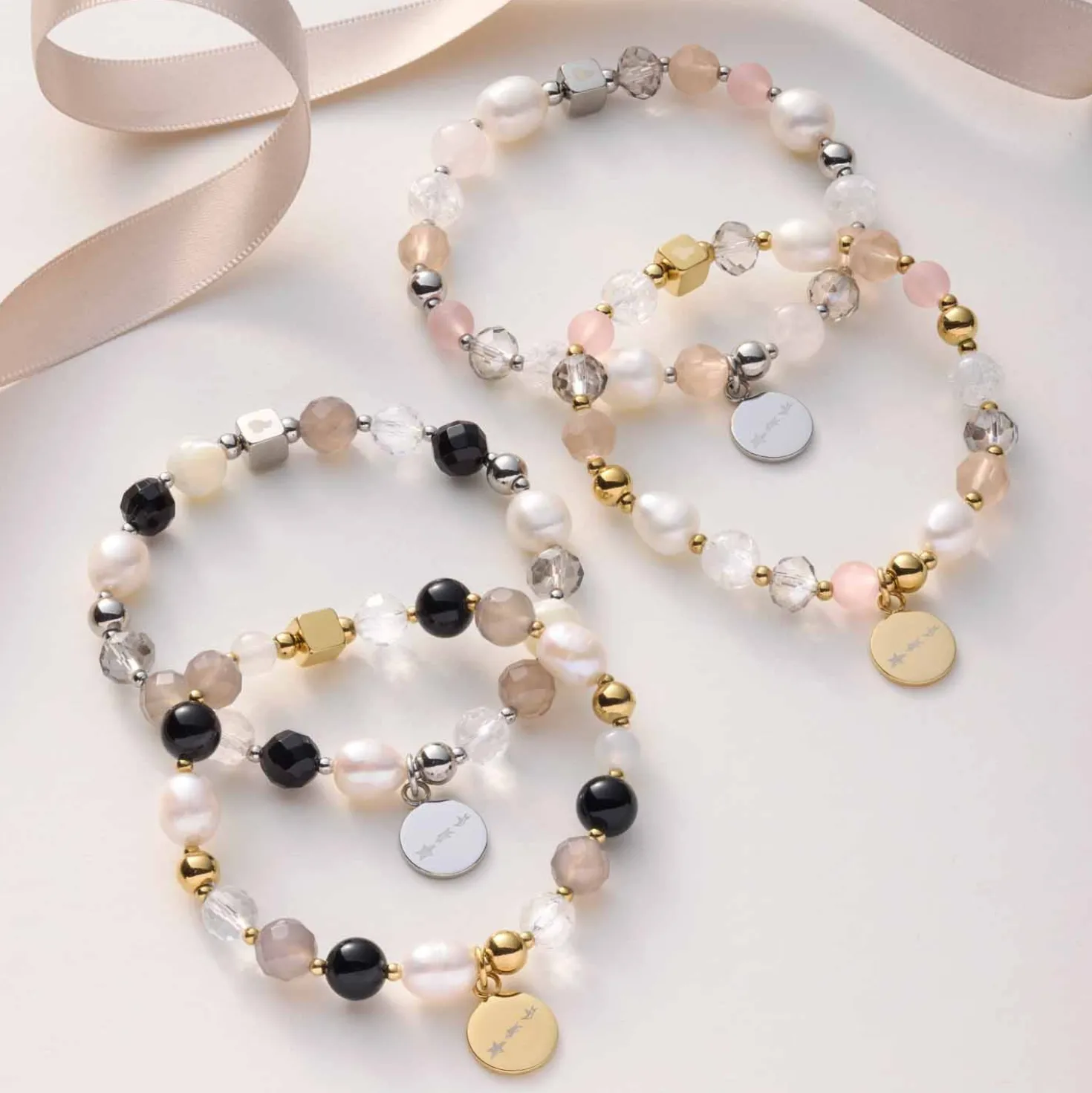 Armband HOPE gold/grau