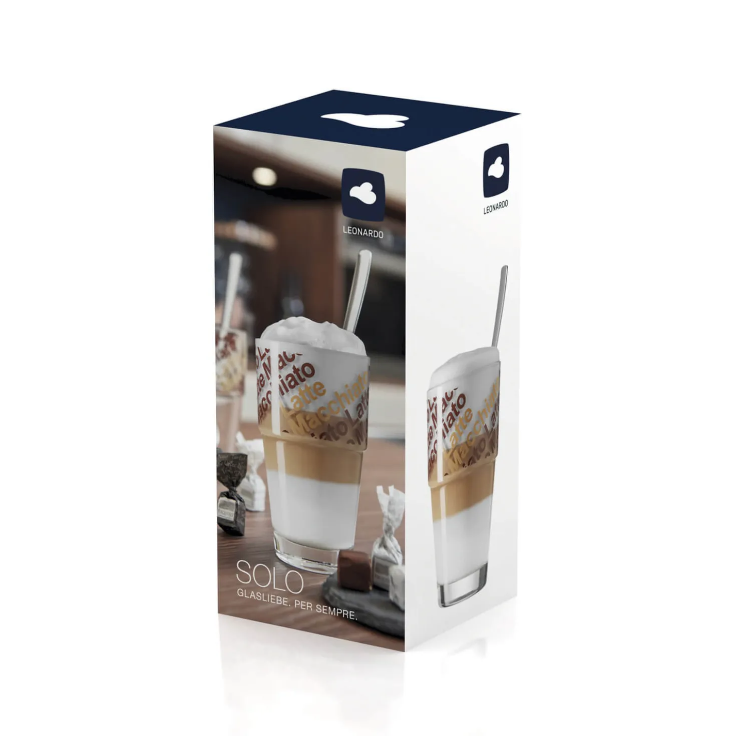 Cafe Latte Set SOLO 410 ml braun 4-teilig
