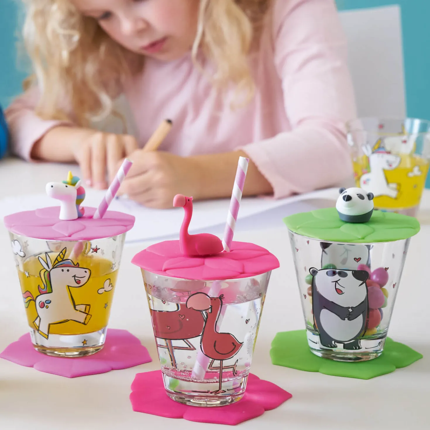 Deckel BAMBINI 9 cm rosé Einhorn