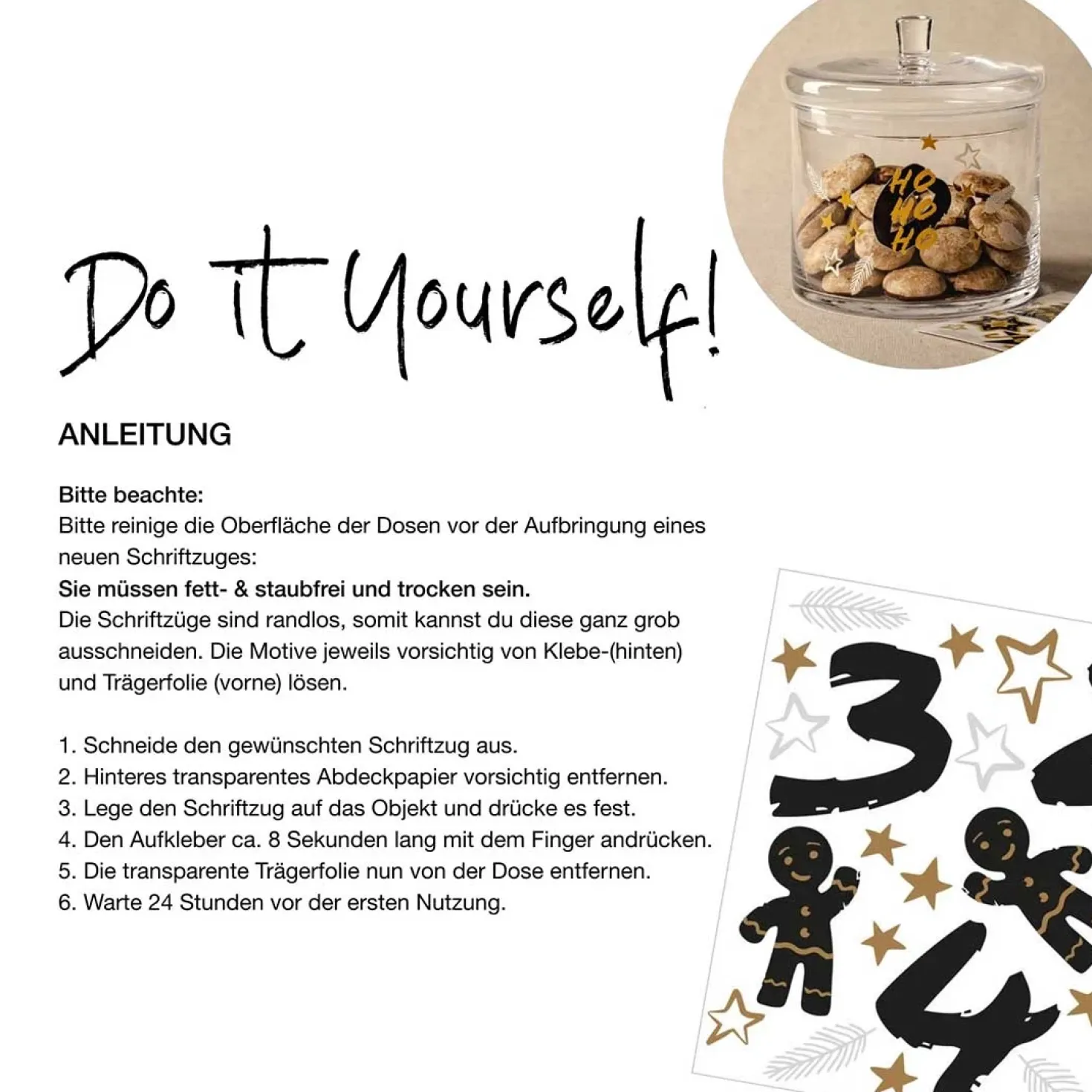 Dose SILENZIO 17 cm mit Rub-on-Stickern