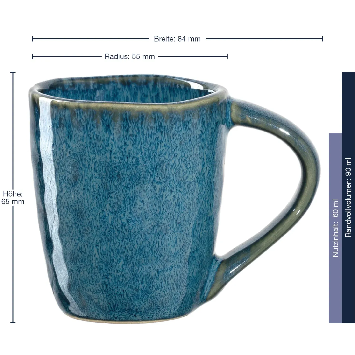 Espressotasse MATERA 90 ml blau 4er-Set
