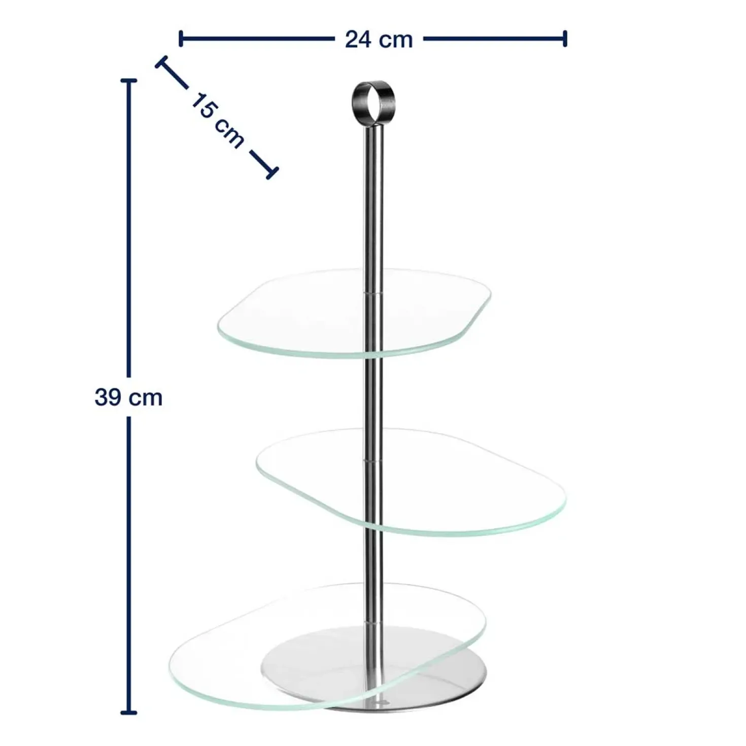 Etagere CENA silber asymetrisch 3-teilig