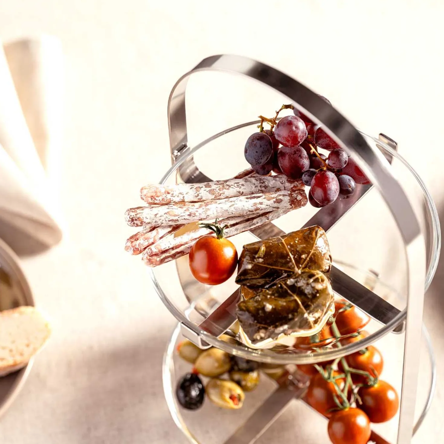 Etagere CUCINA silber 2-teilig