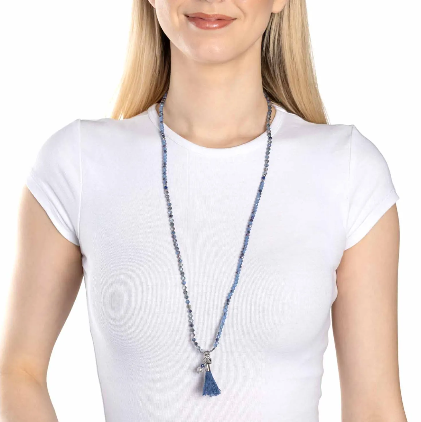 Halskette DONNA 80 cm blau Sommer