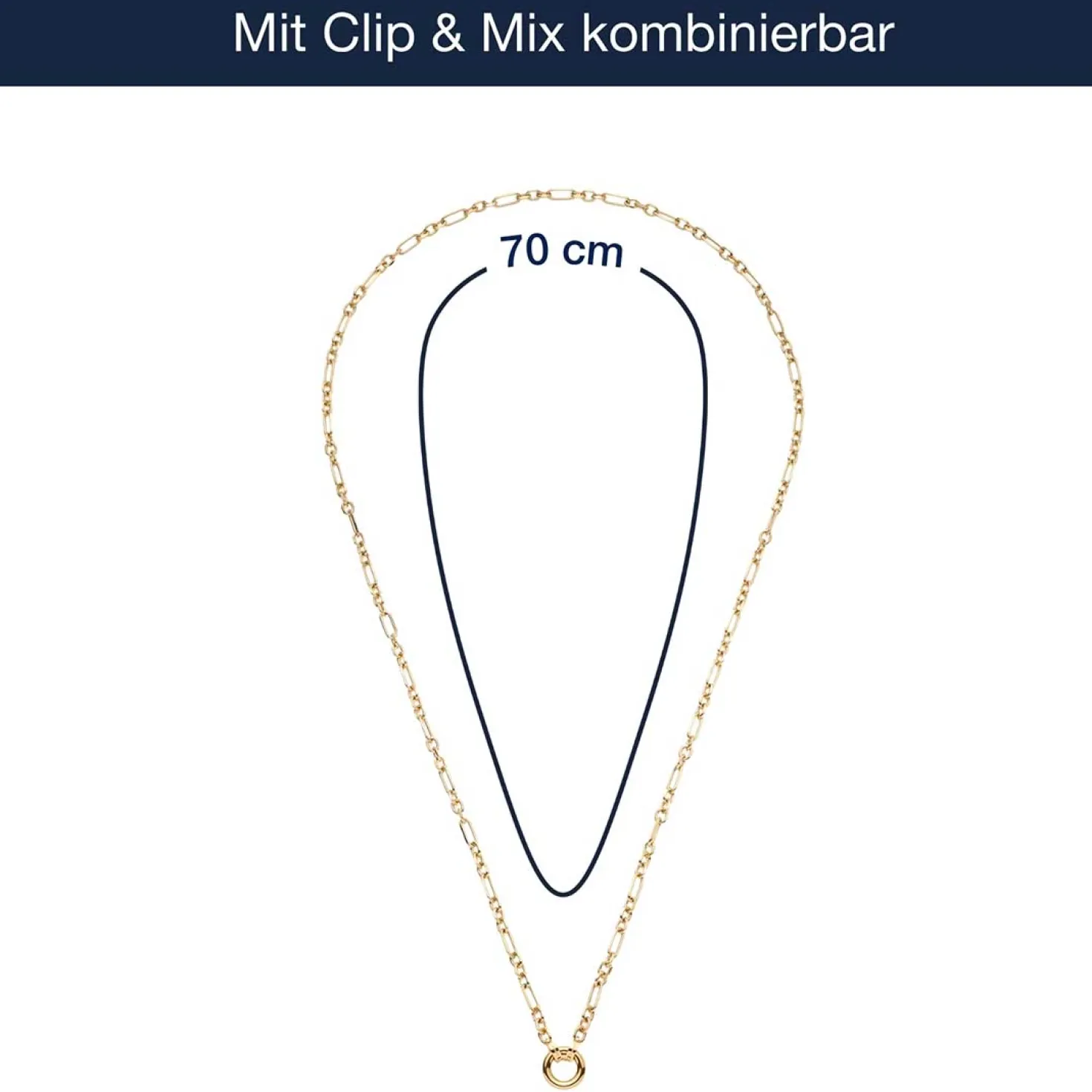 Halskette NINON Clip & Mix 70 cm gold