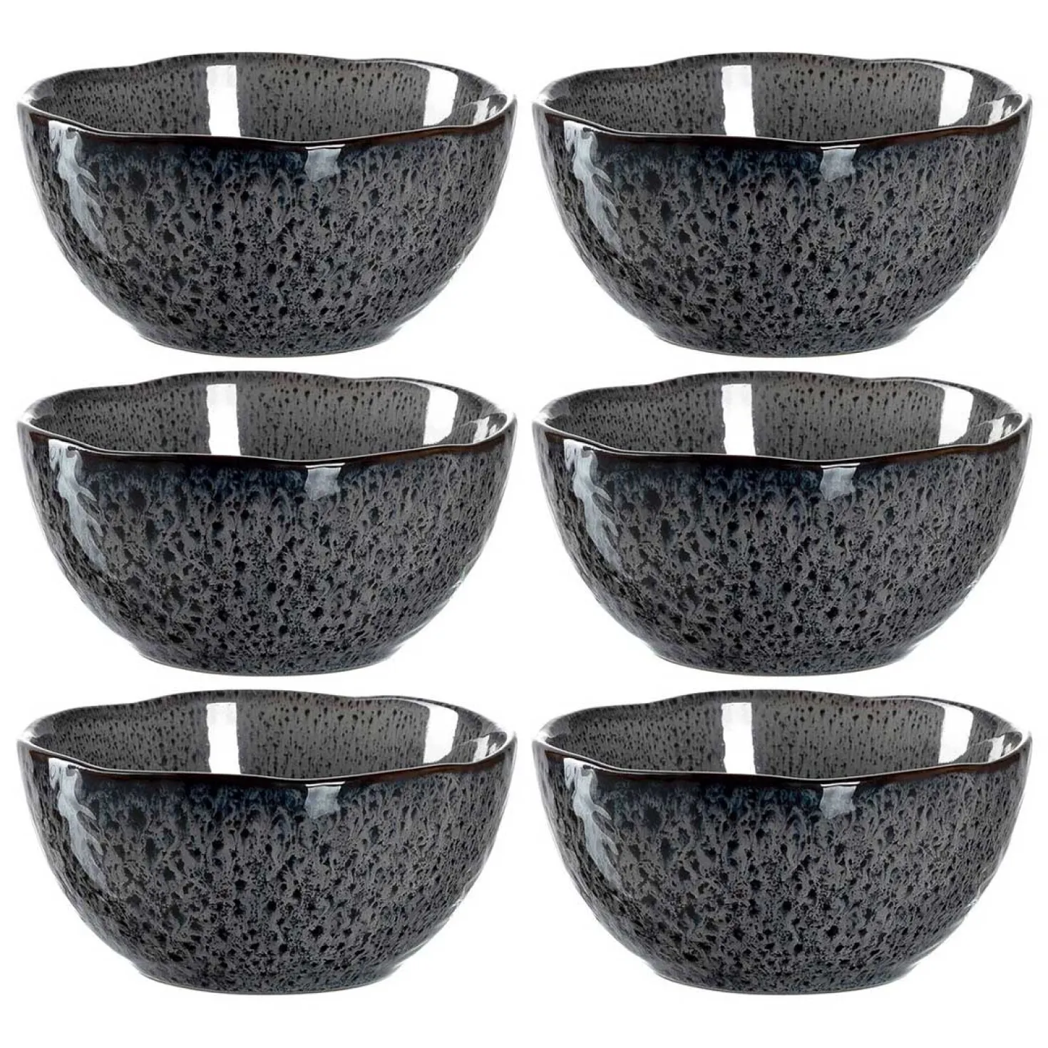 Keramikschale MATERA 12 cm anthrazit 6er-Set