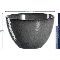 Keramikschale MATERA 15 cm anthrazit 6er-Set