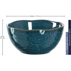 Keramikschale MATERA 12 cm blau 6er-Set