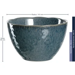 Keramikschale MATERA 15 cm blau 6er-Set
