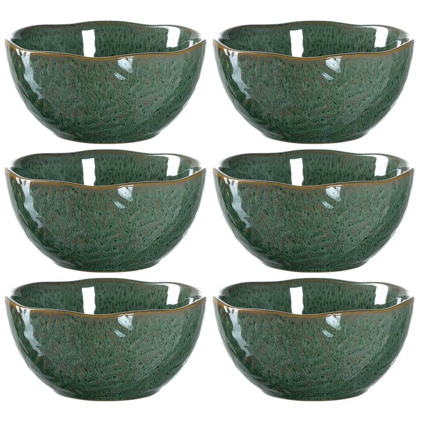 Keramikschale MATERA 12 cm grün 6er-Set