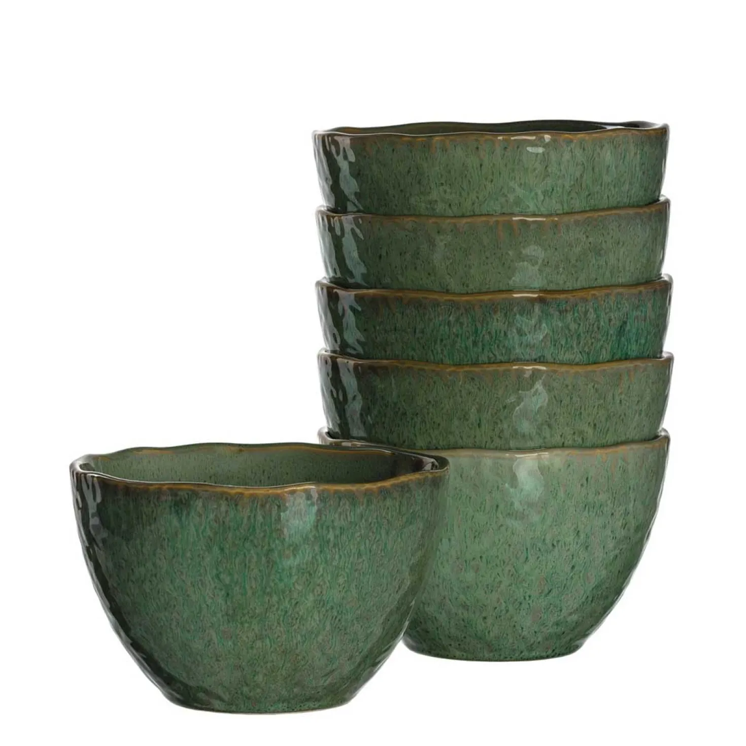 Keramikschale MATERA 15 cm grün 6er-Set