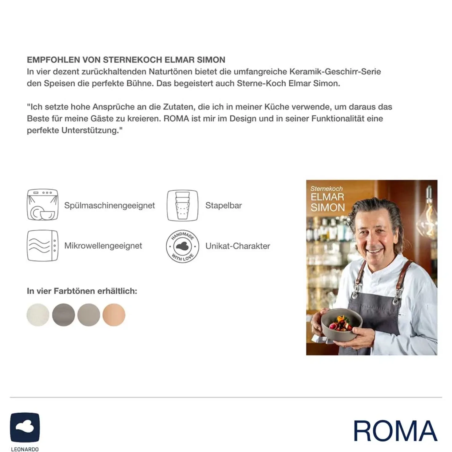 Keramikschale ROMA 16 cm apricot 6er-Set