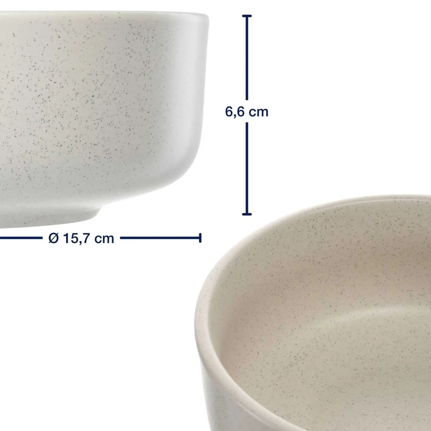 Keramikschale ROMA 16 cm creme 6er-Set