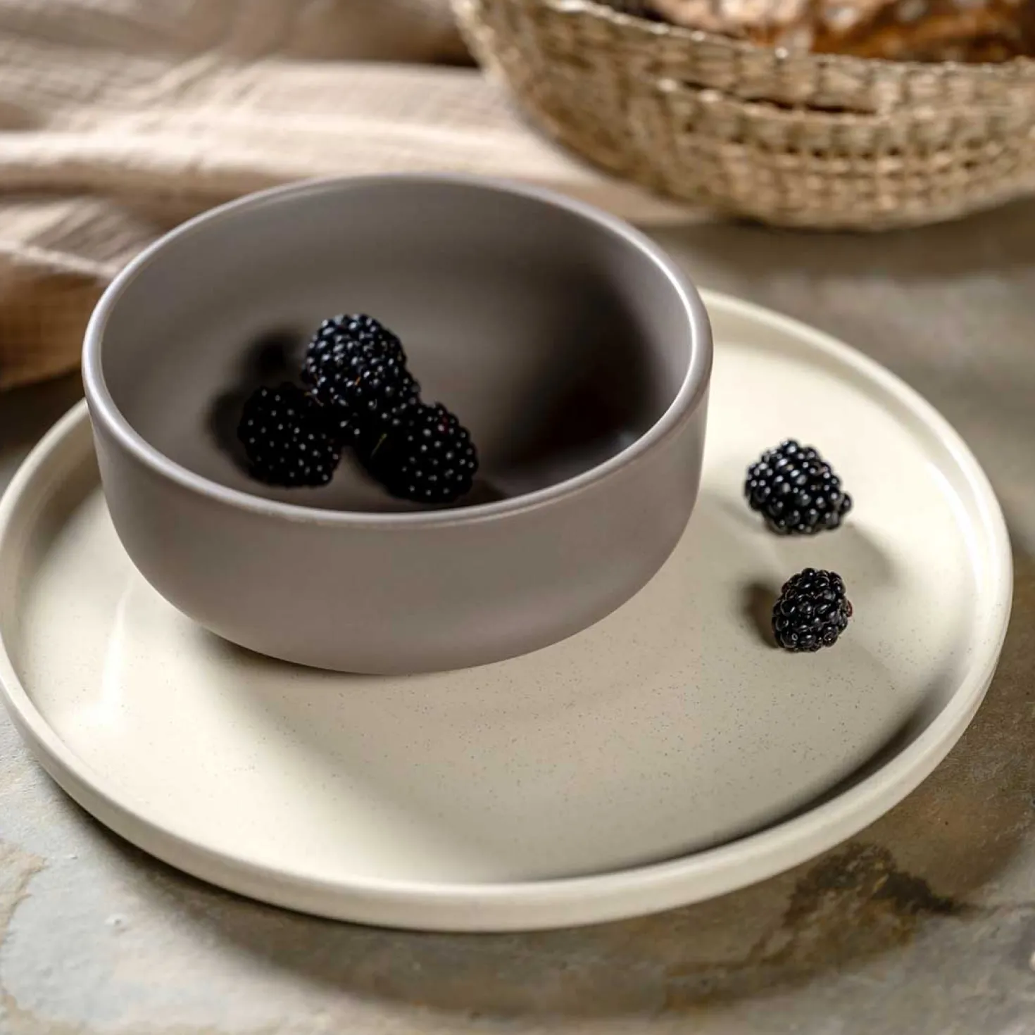 Keramikschale ROMA 16 cm taupe 6er-Set