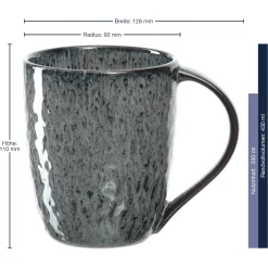 Keramiktasse MATERA 430 ml anthrazit 6er-Set