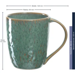 Keramiktasse MATERA 430 ml grün 6er-Set