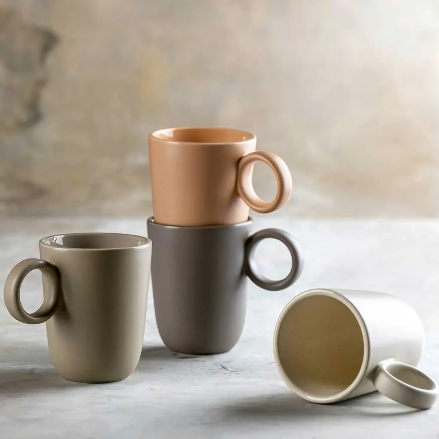 Keramiktasse ROMA 400 ml beige 6er-Set