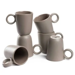 Keramiktasse ROMA 400 ml taupe 6er-Set