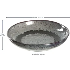 Keramikteller MATERA 21 cm anthrazit tief 6er-Set