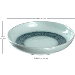 Keramikteller MATERA 21 cm blau tief 6er-Set
