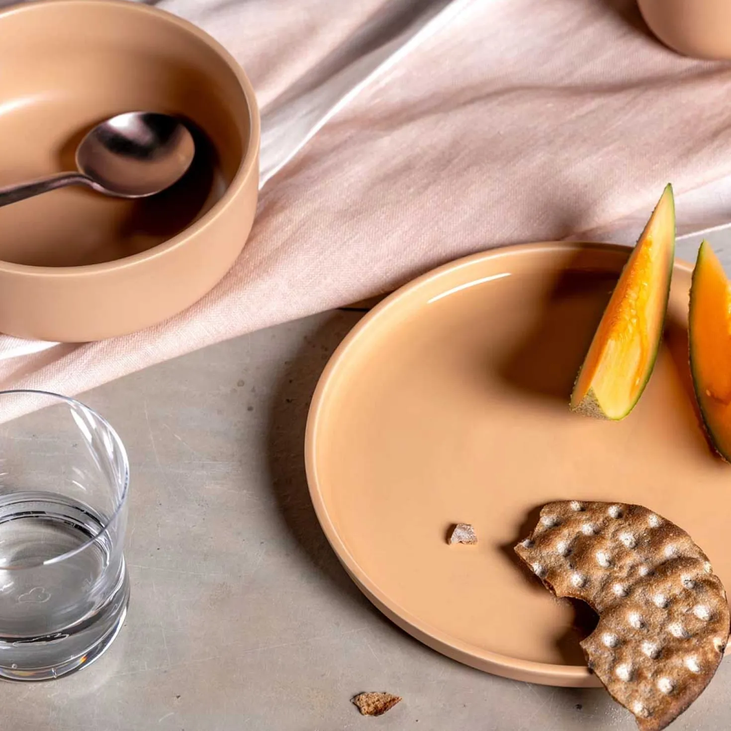 Keramikteller ROMA 22 cm apricot 6er-Set