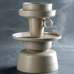 Keramikteller ROMA 20 cm beige tief 6er-Set