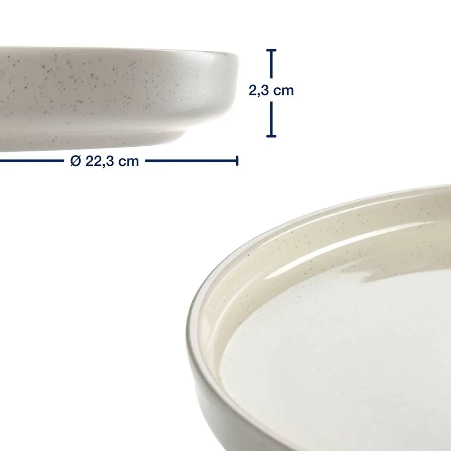 Keramikteller ROMA 22 cm creme 6er-Set