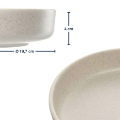 Keramikteller ROMA 20 cm creme tief 6er-Set