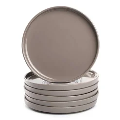 Keramikteller ROMA 22 cm taupe 6er-Set