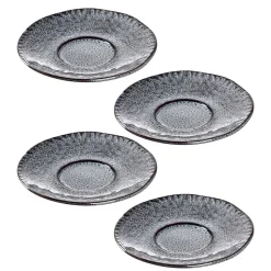 Keramikuntertasse MATERA 15 cm anthrazit 4er-Set