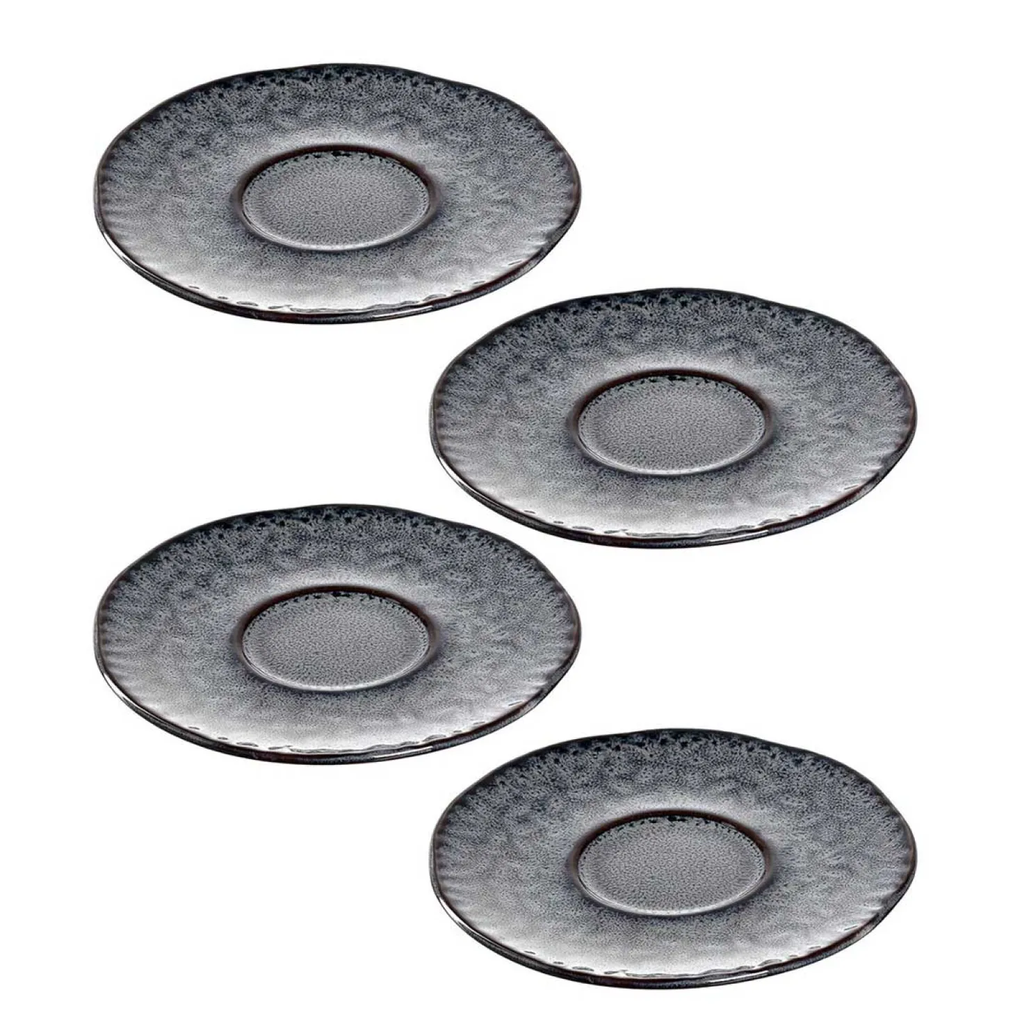 Keramikuntertasse MATERA 11 cm anthrazit 4er-Set