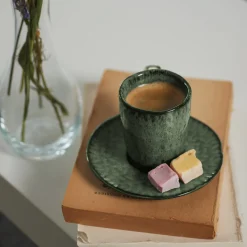 Keramikuntertasse MATERA 11 cm grün 4er-Set