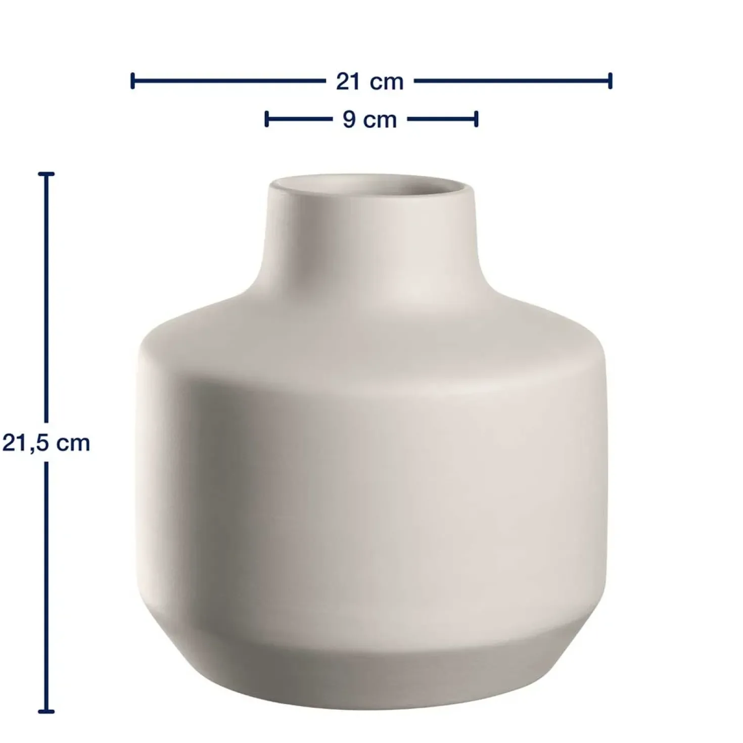 Keramikvase MILANO 22 cm creme