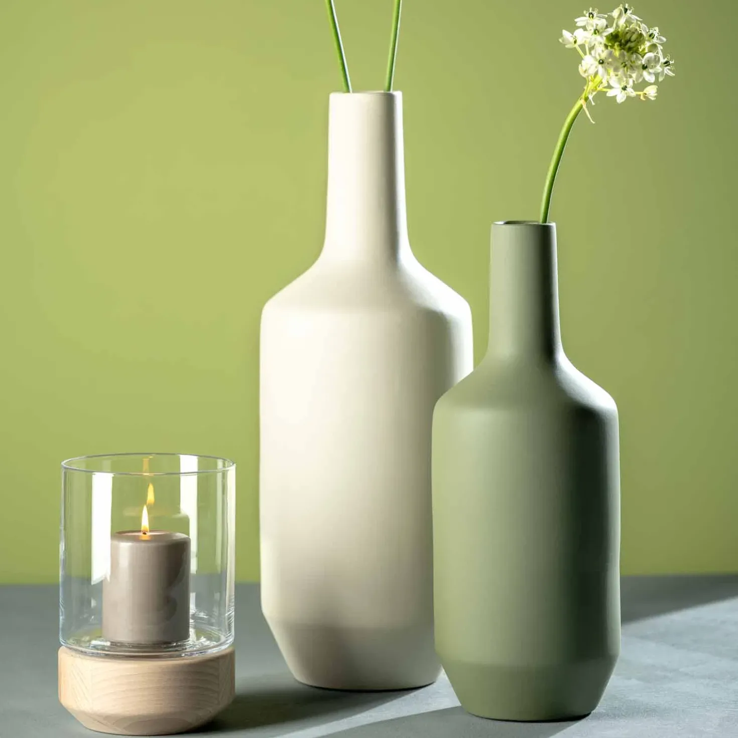 Keramikvase MILANO 40 cm grün