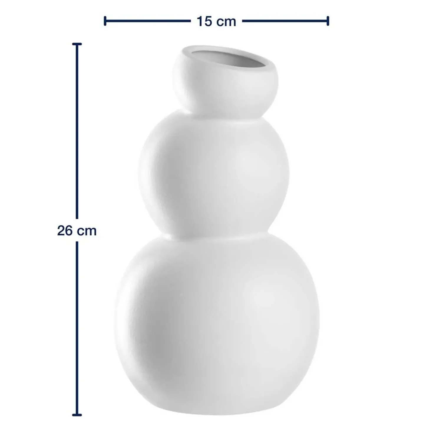 Keramikvase SILENZIO 26 cm weiß