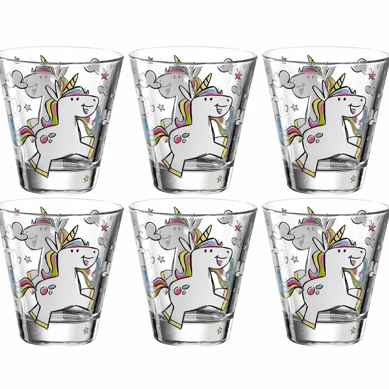 Kinderbecher BAMBINI 215 ml Einhorn 6er-Set
