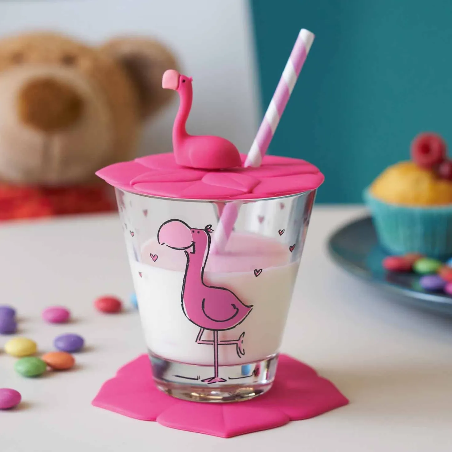 Kindertrinkset BAMBINI 9-teilig Flamingo Einhorn Panda