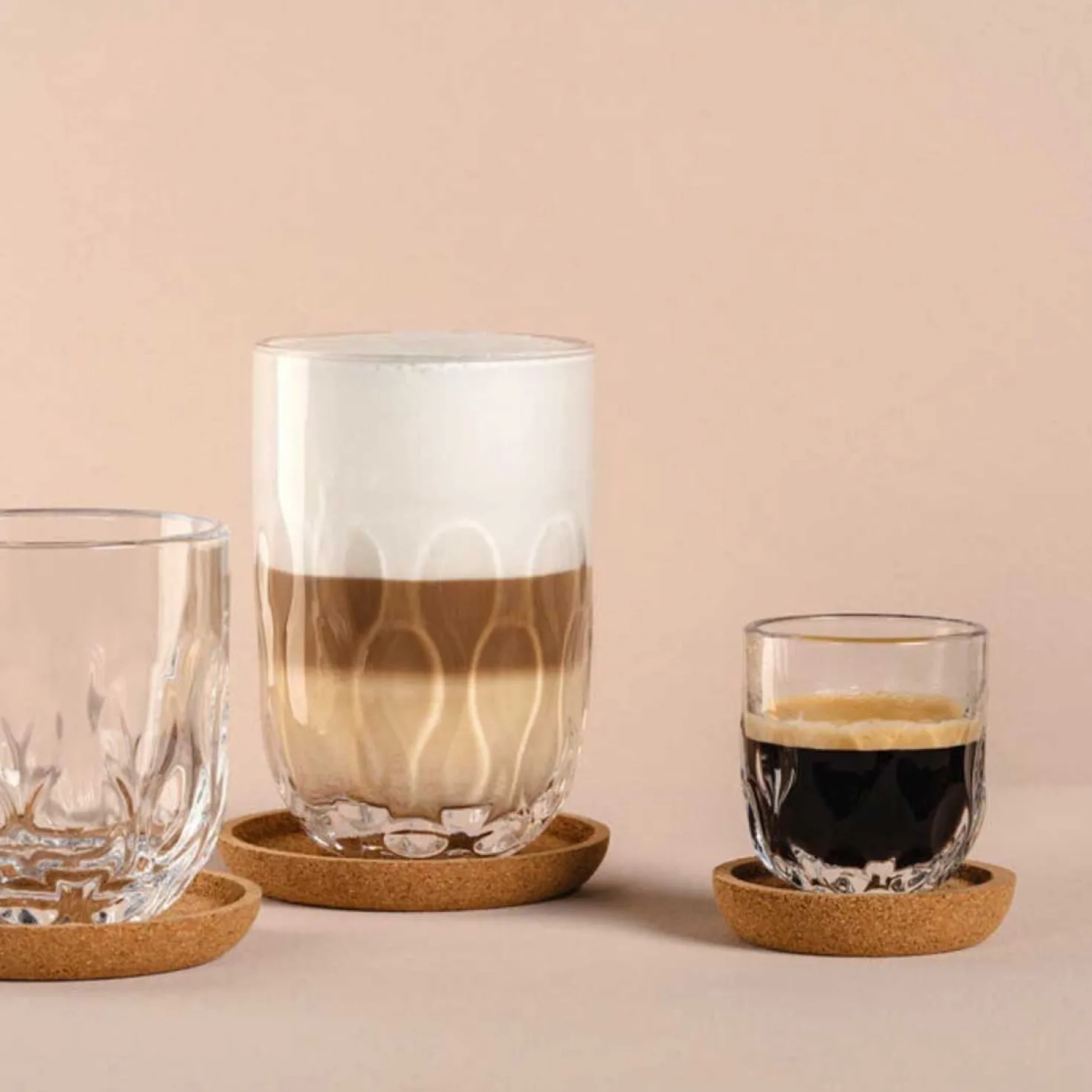 Korkuntersetzer GOCCE 6 cm 4er-Set