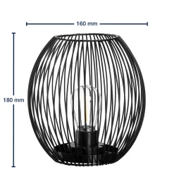Laterne mit LED CASOLARE 18 cm schwarz