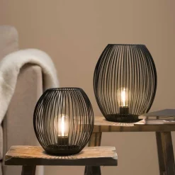 Laterne mit LED CASOLARE 24 cm schwarz