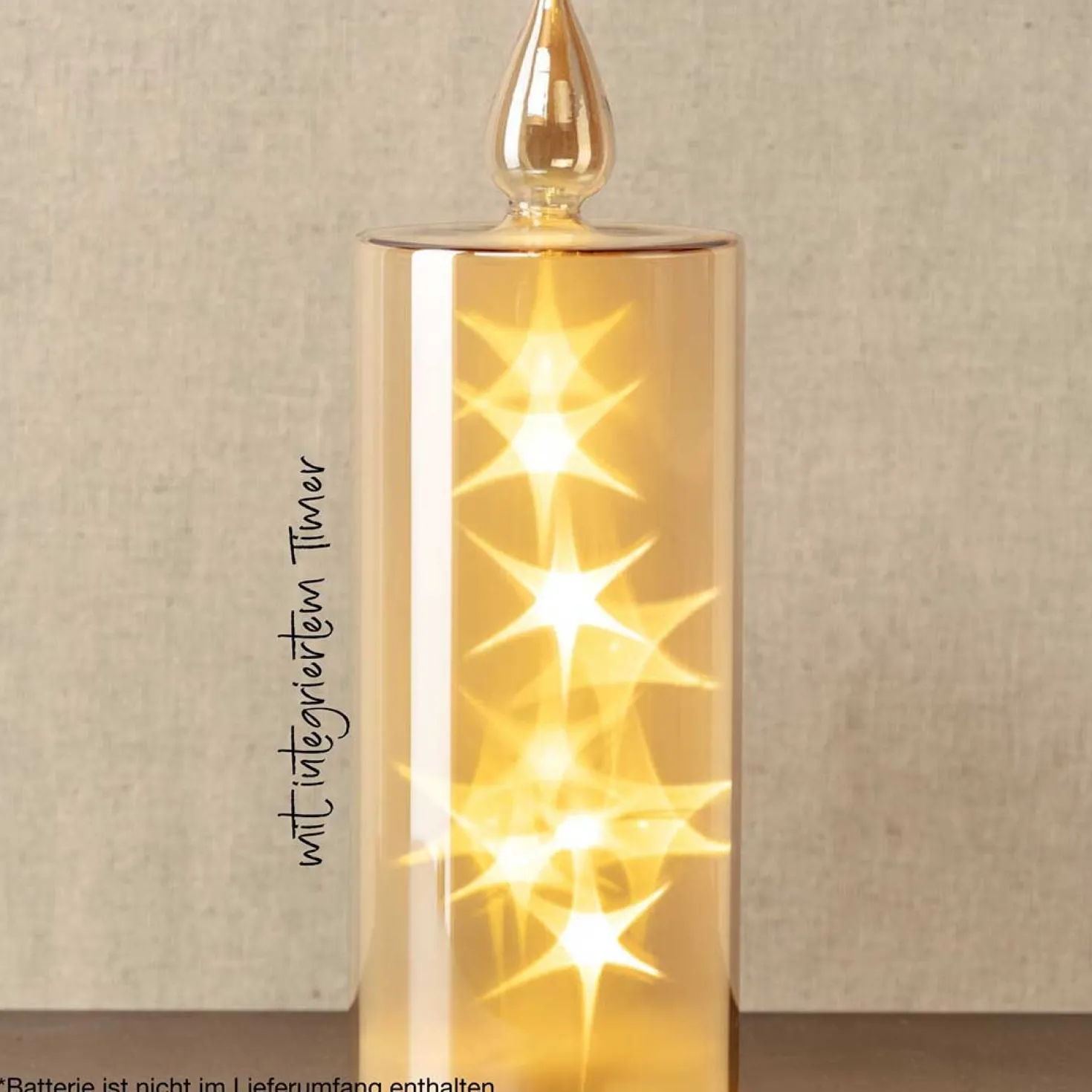 LED Kerze CAPANNA 27 cm gold