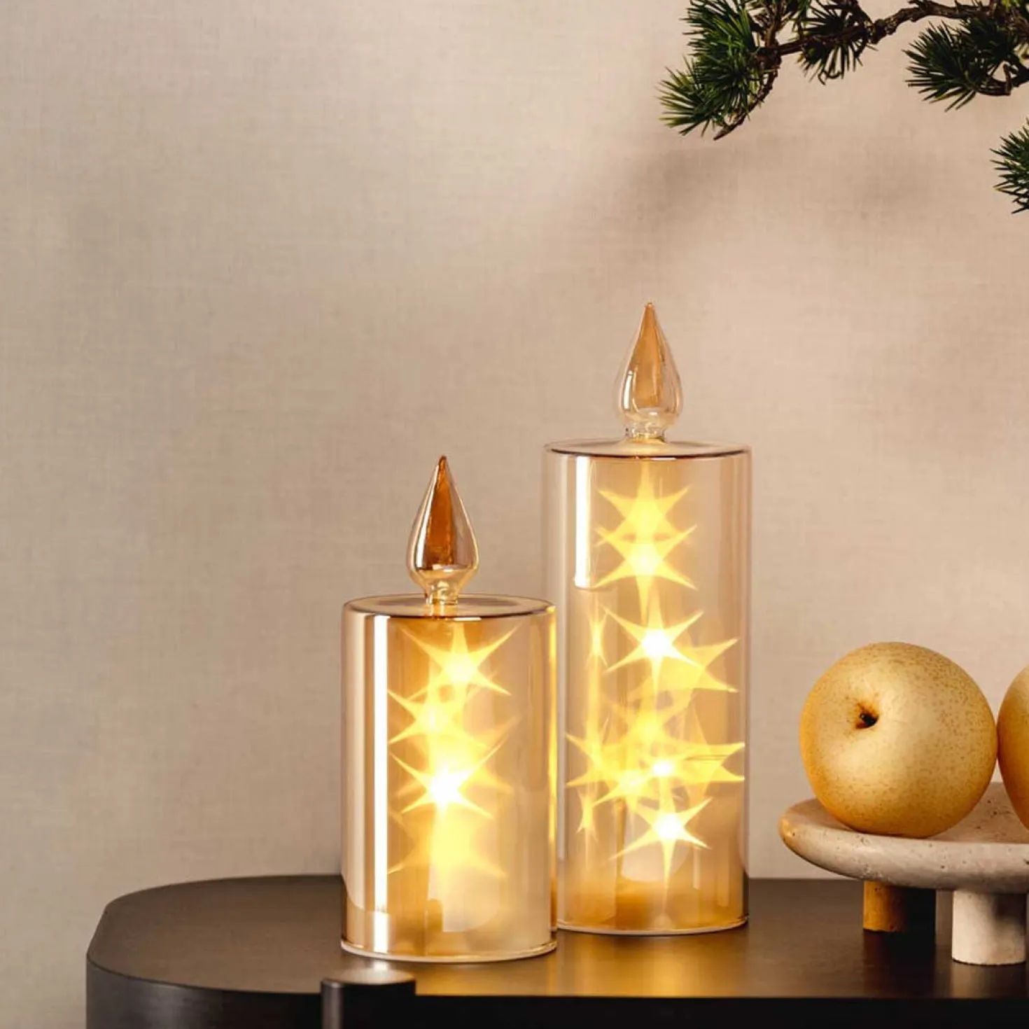 LED Kerze CAPANNA 27 cm gold