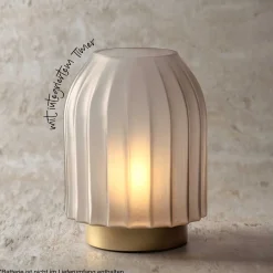 LED Lampe SILENZIO 22 cm grau satiniert