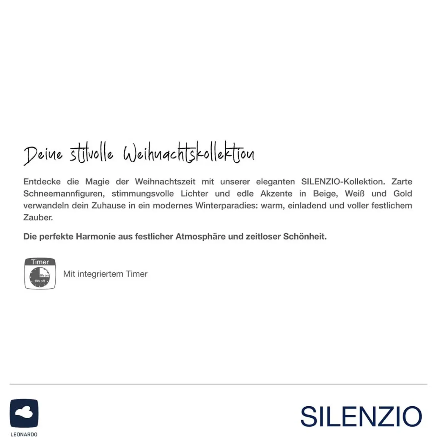 LED Lampe SILENZIO 22 cm grau satiniert
