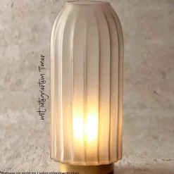 LED Lampe SILENZIO 28 cm grau satiniert