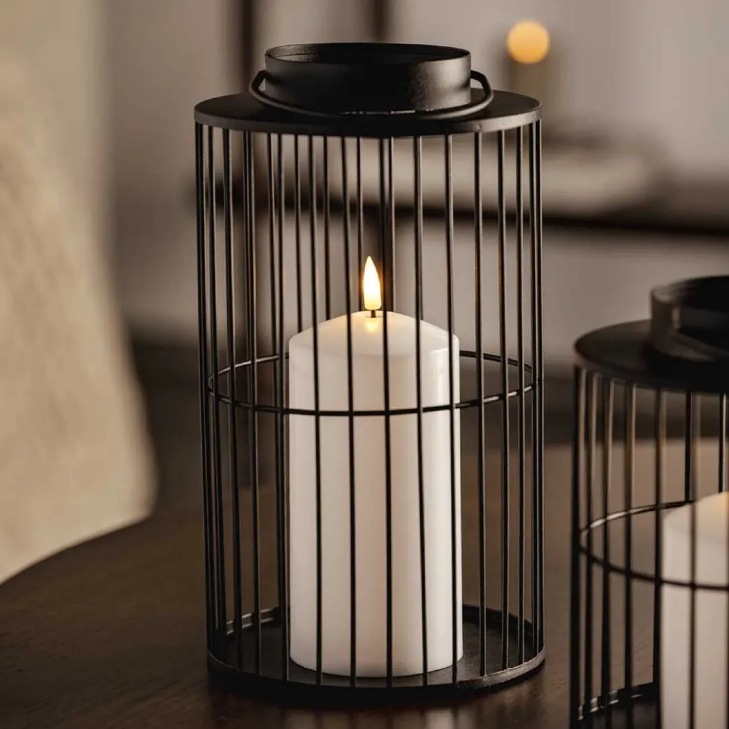 LED Laterne SILENZIO 26 cm schwarz
