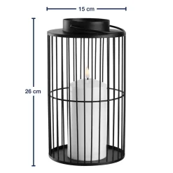 LED Laterne SILENZIO 26 cm schwarz