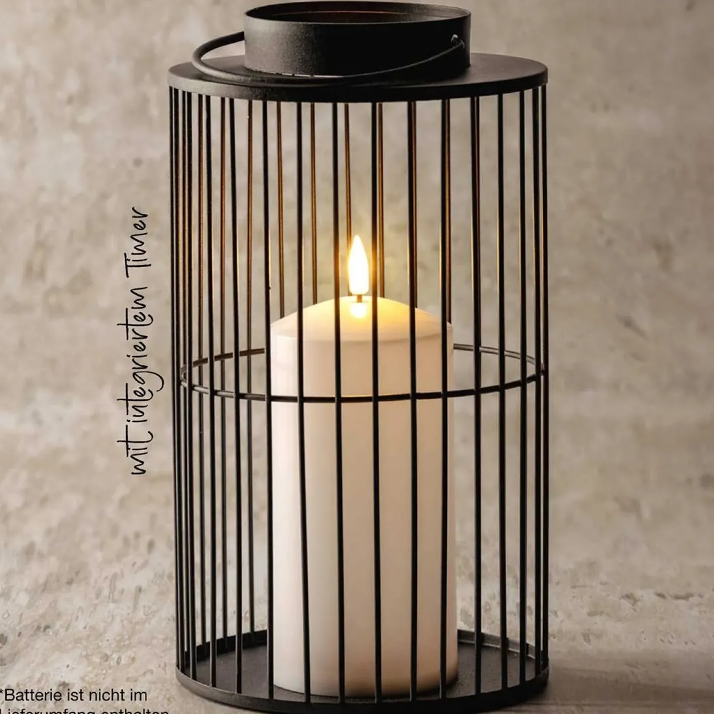 LED Laterne SILENZIO 26 cm schwarz