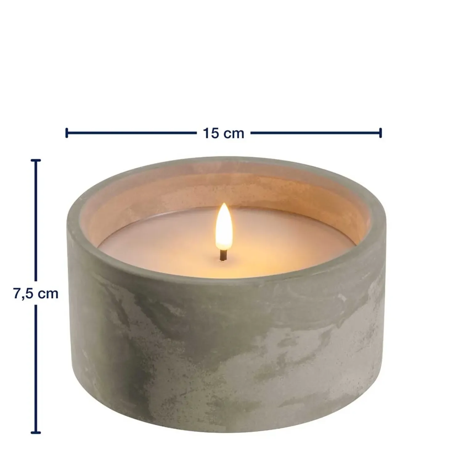 LED Licht SILENZIO Beton 8 cm breit