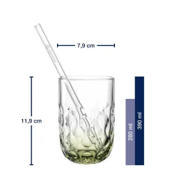Matcha Latte Gläser GOCCE mit Glastrinkhalm 4-teilig